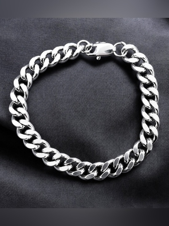Other - Cuban Link Stainless Steel 7.5 inch long and 10mm width men’s bracelet - Silver